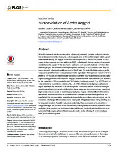 Microevolution of Aedes aegypti - PLOS