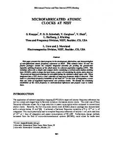 microfabricated atomic clocks at nist - Defense Technical Information ...