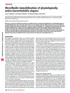 Microfluidic immobilization of physiologically active C. elegans