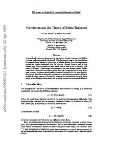 Microforces and the Theory of Solute Transport