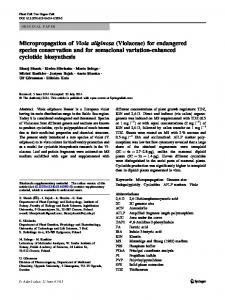 Micropropagation of Viola uliginosa (Violaceae) for