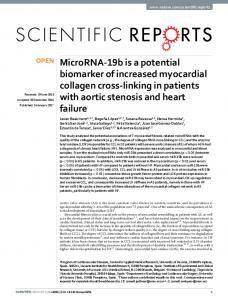 MicroRNA-19b is a potential biomarker of ... - Semantic Scholar