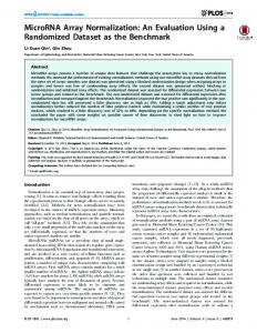 MicroRNA Array Normalization: An Evaluation ... - Semantic Scholar