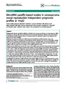 MicroRNA paraffin-based studies in ... - Genome Medicine