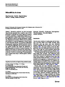 MicroRNAs in trees - Springer Link