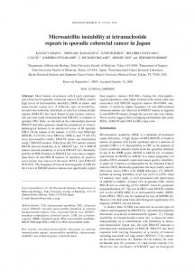 Microsatellite instability at tetranucleotide repeats in sporadic ...