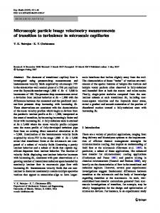 Microscopic particle image velocimetry measurements ... - Springer Link