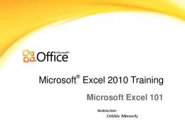 Microsoft Excel 2010 Training