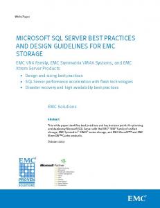 Microsoft SQL Server Best Practices and Design Guidelines for EMC ...