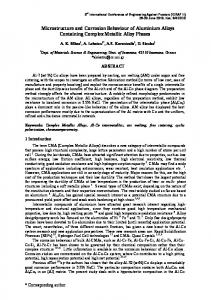 Microstructure and Corrosion Behaviour of Aluminium