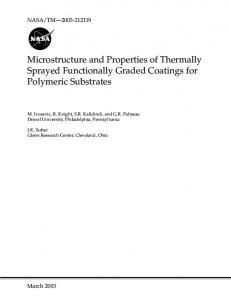 Microstructure and Properties of Thermally Sprayed Functionally ...