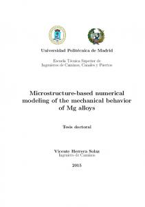 Microstructure-based numerical modeling of the ...