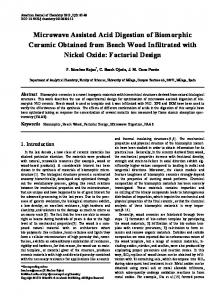 Microwave Assisted Acid Digestion of Biomorphic Ceramic - Scientific