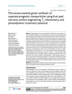 Microwave-assisted green synthesis of