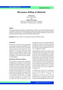 Microwave Drilling of Materials - BARC