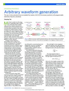 Microwave photonics: Arbitrary waveform generation - School of ...