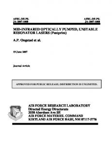 MID-INFRARED OPTICALLY PUMPED, UNSTABLE RESONATOR ...