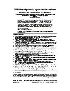 Mid-infrared photonic crystal cavities in silicon - OSA Publishing
