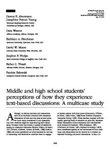 Middle and high school students' perceptions of how they experience ...
