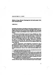 Middle and Upper Miocene Palynology from the South-western Parts ...