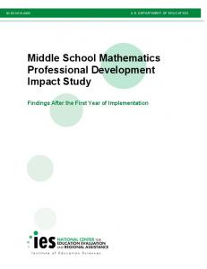 Middle School Mathematics Professional Development Impact Study ...