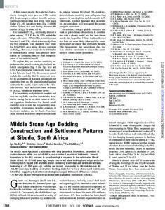 Middle Stone Age Bedding Construction and