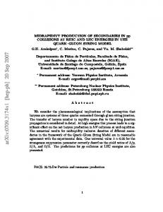 MIDRAPIDITY PRODUCTION OF SECONDARIES IN pp COLLISIONS