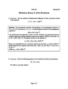 Midterm Exam 2 with Solutions