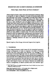 MIGRATION AND CLIMATE CHANGE: AN ... - Semantic Scholar