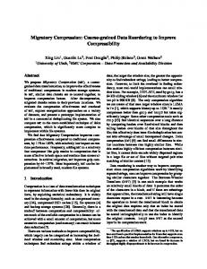 Migratory Compression: Coarse-grained Data ... - Semantic Scholar