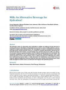 Milk: An Alternative Beverage for Hydration? - Semantic Scholar