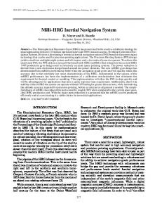 Milli HRG Inertial Navigation System - Springer Link