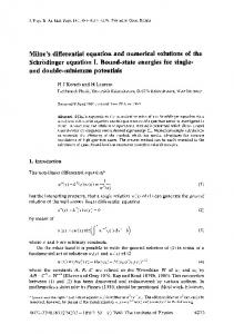 Milne's differential equation and numerical