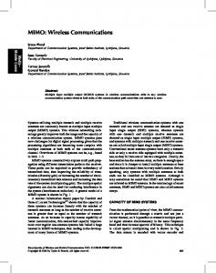 MIMO: Wireless Communications