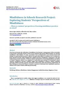 Mindfulness in Schools Research Project - Scientific Research