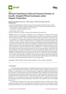 Mineral Nutritional Yield and Nutrient Density of ... - Semantic Scholar