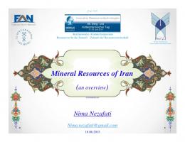 Mineral Resources of Iran