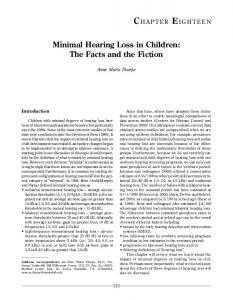 Minimal Hearing Loss in Children: The Facts and the ... - PhonakPro