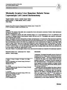 Minimally Invasive Liver Resection: Robotic Versus ... - Springer Link