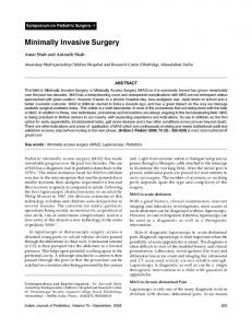 Minimally Invasive Surgery - MedIND