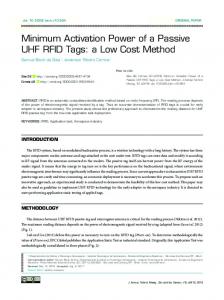 Minimum Activation Power of a Passive UHF RFID Tags - SciELO