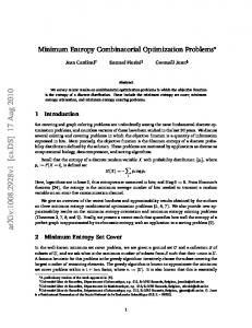 Minimum Entropy Combinatorial Optimization Problems