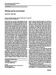 Mining and the environment - Springer Link