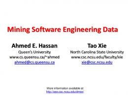 Mining Software Engineering Data - Google Sites