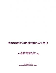 minnesota diabetes plan 2010 - Minnesota Legislature