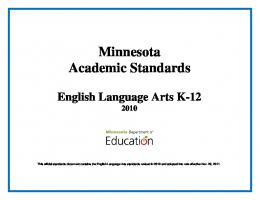 Minnesota K-12 Academic Standards in English Language Arts