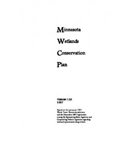 Minnesota Wetlands Conservation Plan