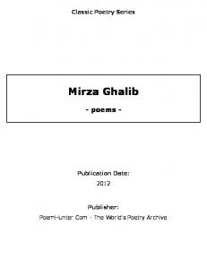 Mirza Ghalib - poems -