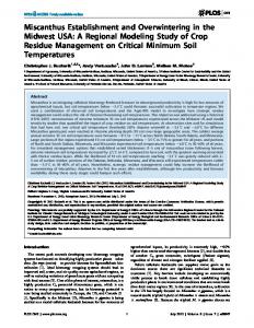 Miscanthus Establishment and Overwintering in ... - Semantic Scholar