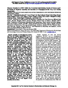 Missense Mutation in APOC3 within the C-terminal Lipid-binding ...